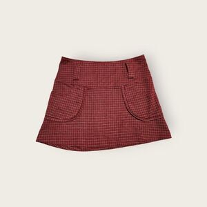 Vintage Y2k early 2000s Sele pink plaid preppy mini skirt